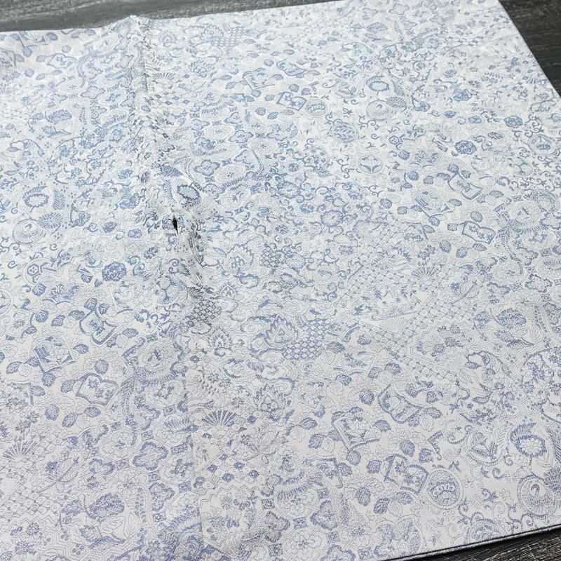 小紋 織柄小紋 正絹 古典柄 袷仕立て 身丈160cm 裄丈63.5cm リサイクル着物 着物 洒落 おしゃれ 青・紺_画像15