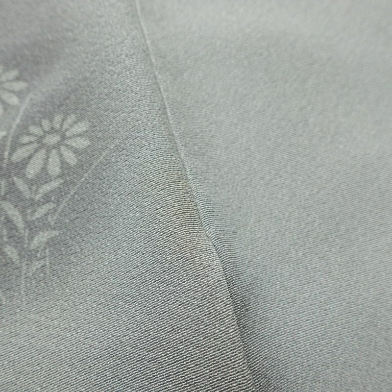 付け下げ 一つ紋付き 正絹 花柄 袷仕立て 身丈158cm 裄丈64.5cm リサイクル着物 着物 箔 入学式 卒業式 七五三 お宮参り フォーマル 上品 グレー_画像14