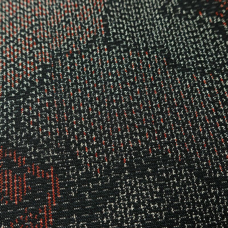 紬 美品 しつけ糸付き 華文紬 手織つむぎ 正絹 古典柄 袷仕立て 身丈158.5cm 裄丈64cm リサイクル着物 着物 黒_画像10