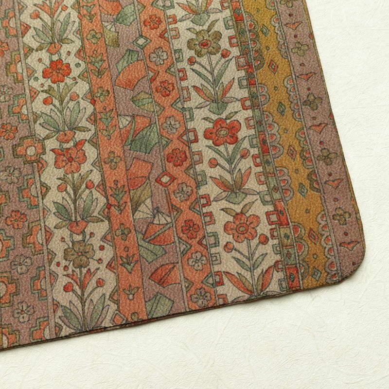 小紋 縮緬 総柄 ポリエステル 縞柄・線柄 袷仕立て 身丈161cm 裄丈65.5cm リサイクル着物 着物 多色使い_画像15