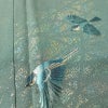 付け下げ 良品 落款入り 正絹 花柄 袷仕立て 身丈166cm 裄丈70cm リサイクル着物 着物 箔 金彩 入学式 卒業式 七五三 お宮参り フォーマル モダン シンプル 緑・うぐいす色_画像7