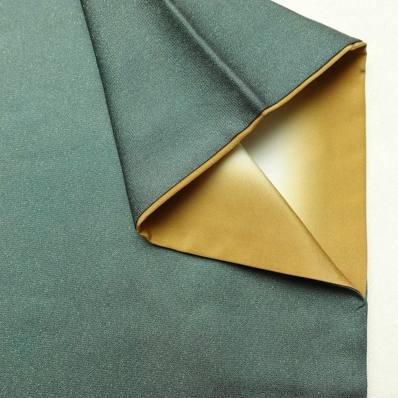 付け下げ 良品 落款入り 正絹 花柄 袷仕立て 身丈166cm 裄丈70cm リサイクル着物 着物 箔 金彩 入学式 卒業式 七五三 お宮参り フォーマル モダン シンプル 緑・うぐいす色_画像15