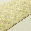 名古屋帯 六通柄 正絹 木の葉・植物柄 名古屋仕立て なごや帯 リサイクル帯 帯 金糸 ベージュ_画像11