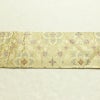 名古屋帯 六通柄 正絹 木の葉・植物柄 名古屋仕立て なごや帯 リサイクル帯 帯 金糸 ベージュ_画像14