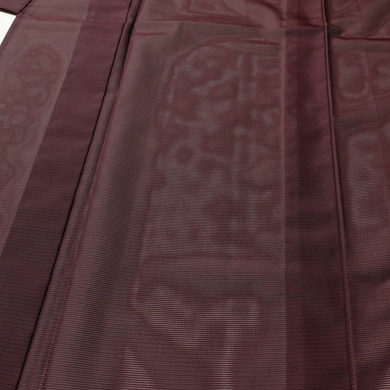 盛夏 色無地 良品 夏用 絽 ポリエステル 無地 単衣仕立て 身丈156.5cm 裄丈63.5cm リサイクル着物 着物 薄物 お茶会 シンプル 紫・藤色_画像5