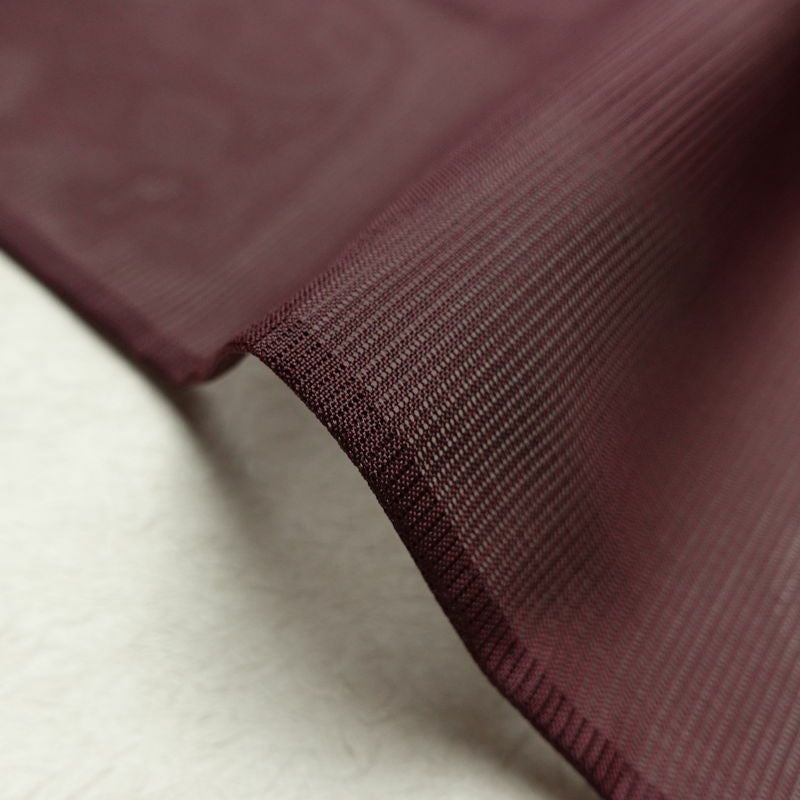 盛夏 色無地 良品 夏用 絽 ポリエステル 無地 単衣仕立て 身丈156.5cm 裄丈63.5cm リサイクル着物 着物 薄物 お茶会 シンプル 紫・藤色_画像12