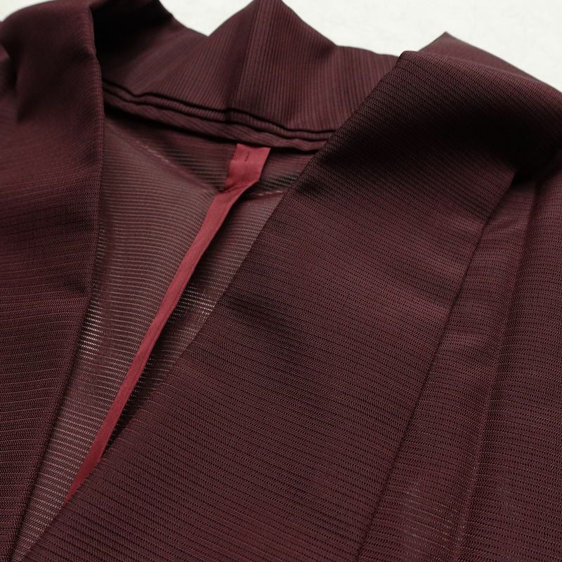 盛夏 色無地 良品 夏用 絽 ポリエステル 無地 単衣仕立て 身丈156.5cm 裄丈63.5cm リサイクル着物 着物 薄物 お茶会 シンプル 紫・藤色_画像17