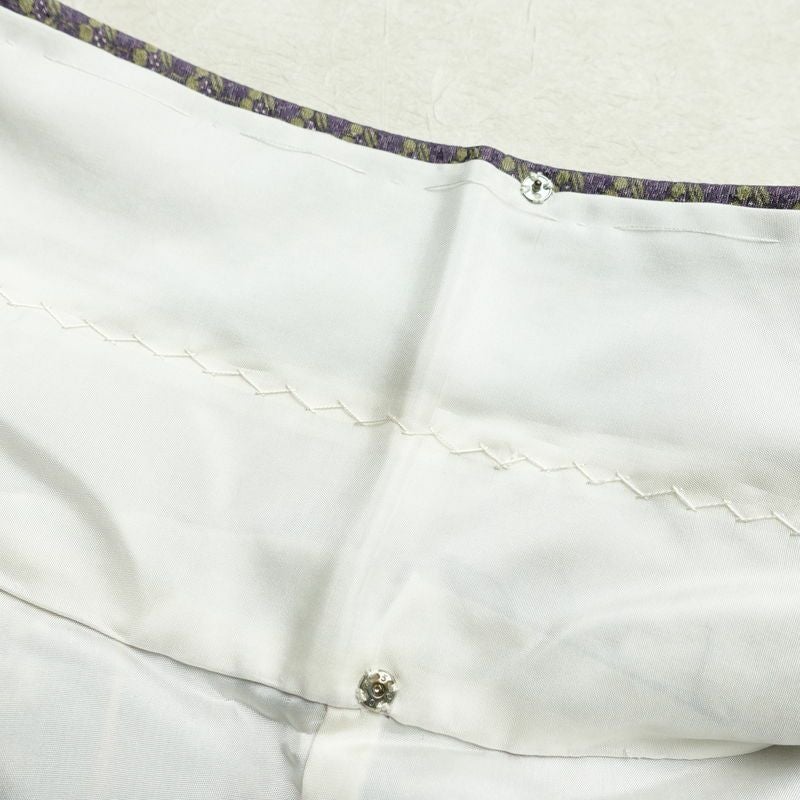 小紋 総柄 正絹 縞柄・線柄 袷仕立て 身丈156.5cm 裄丈64cm リサイクル着物 着物 紫・藤色_画像18