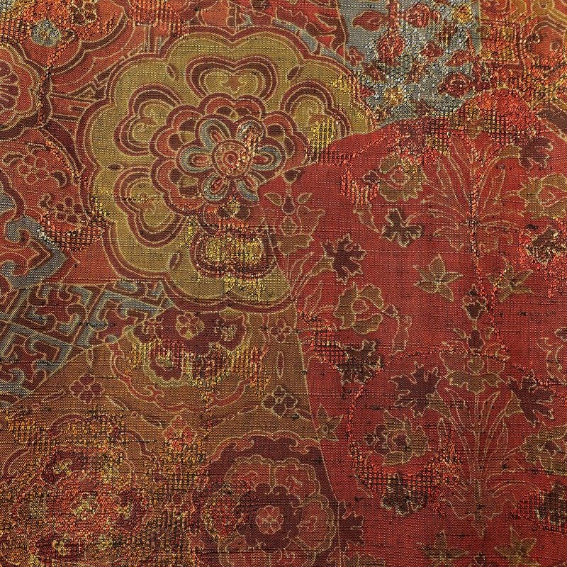 単衣 紬 バチ衿仕立て 正絹 幾何学柄・抽象柄 単衣仕立て 身丈157.5cm 裄丈63cm リサイクル着物 着物 カジュアル 多色使い_画像8