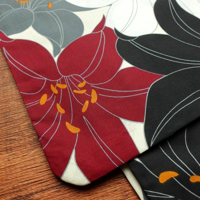 新品 浴衣 帯 2点セット 女性用 綿 平織 古典柄 浴衣 半幅帯 未使用品 百合 ゆり_画像9