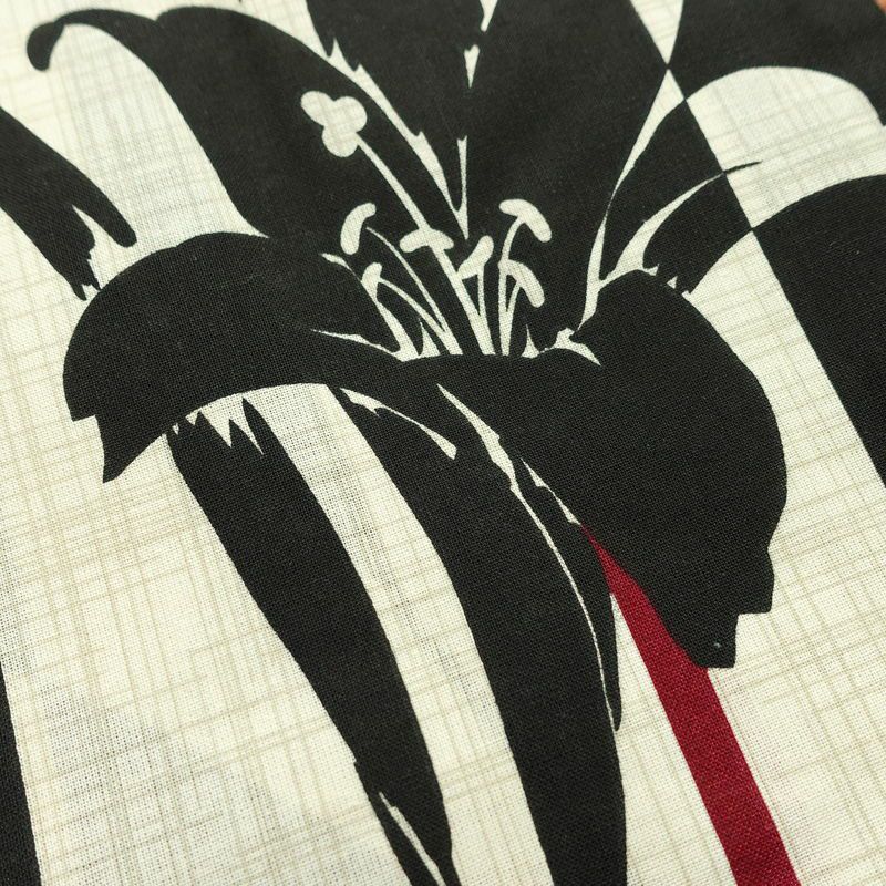 新品 浴衣 帯 2点セット 女性用 綿 平織 古典柄 浴衣 半幅帯 未使用品 百合 シック 縞_画像5