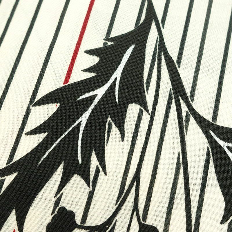 新品 浴衣 帯 2点セット 女性用 綿 平織 古典柄 浴衣 半幅帯 未使用品　アザミ 細縞 ストライプ_画像6