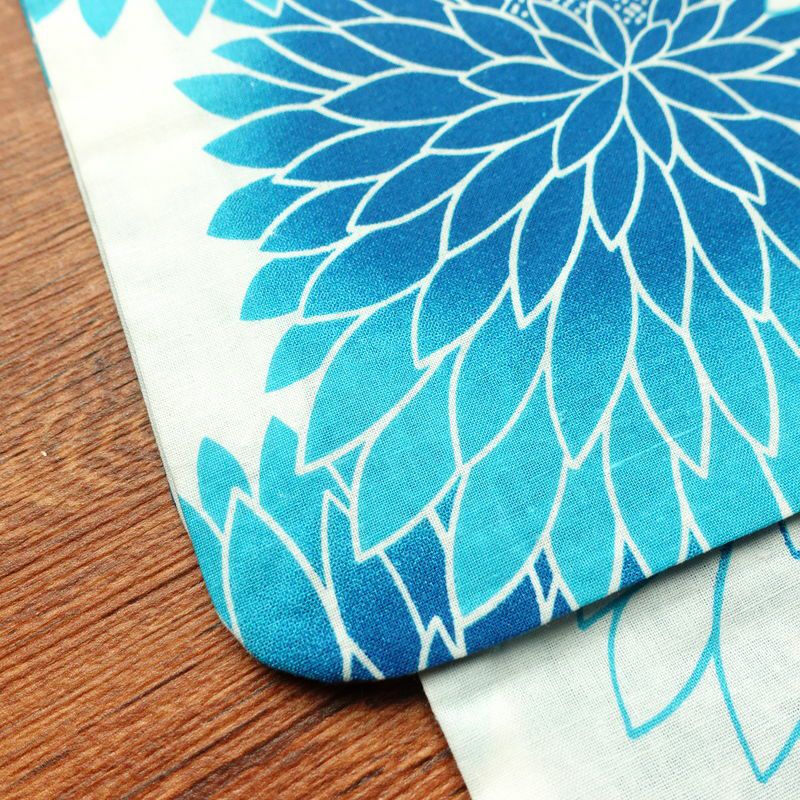 新品 浴衣 帯 2点セット 女性用 綿 平織 古典柄 浴衣 半幅帯 未使用品 菊 ブルー 菊づくし_画像9