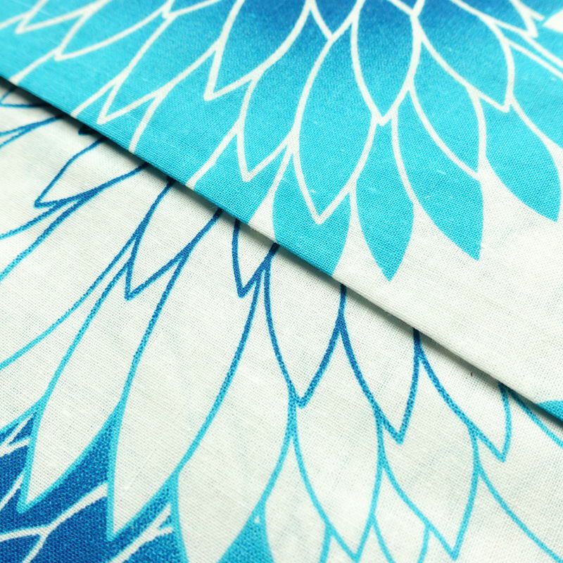 新品 浴衣 帯 2点セット 女性用 綿 平織 古典柄 浴衣 半幅帯 未使用品 菊 ブルー 菊づくし_画像13