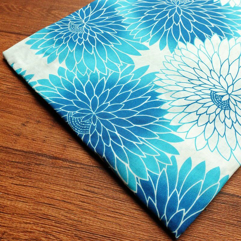 新品 浴衣 帯 2点セット 女性用 綿 平織 古典柄 浴衣 半幅帯 未使用品 菊 ブルー 菊づくし_画像14