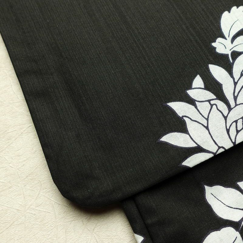 新品 浴衣 帯 2点セット 女性用 綿 平織 古典柄 浴衣 半幅帯 未使用品 芍薬 しっとり 黒_画像10