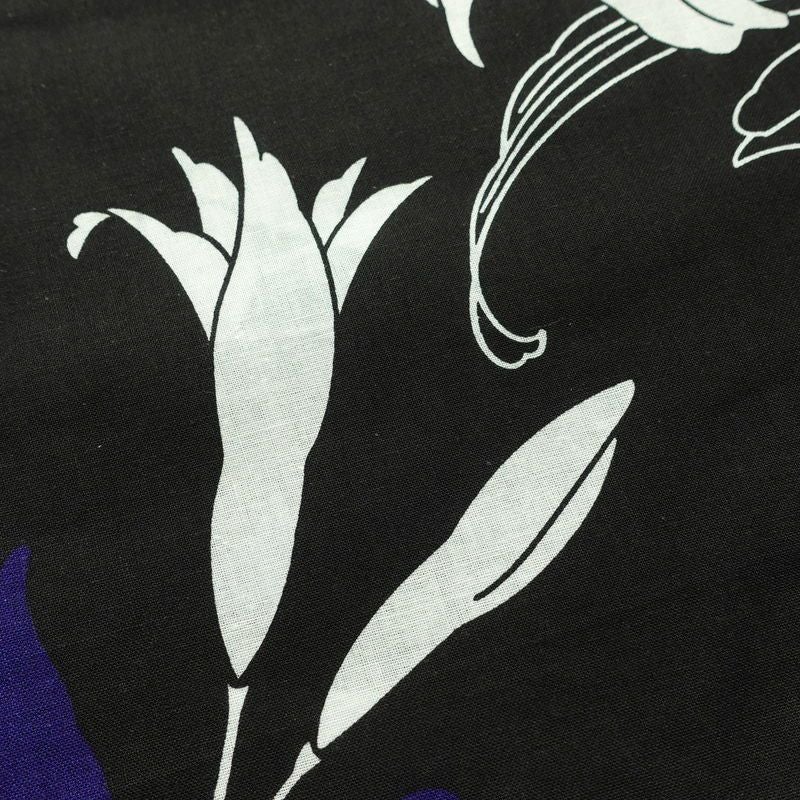 新品 浴衣 帯 2点セット 女性用 綿 平織 古典柄 浴衣 半幅帯 未使用品 百合 黒_画像8