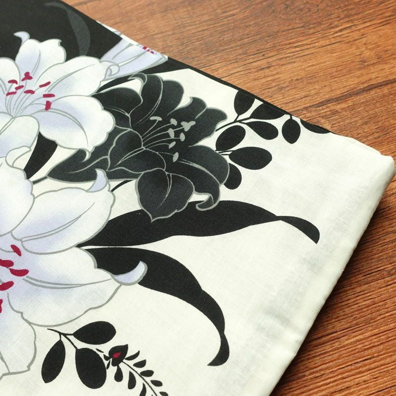 新品 浴衣 帯 2点セット 女性用 綿 平織 古典柄 浴衣 半幅帯 未使用品 百合 萩 しっとり_画像10