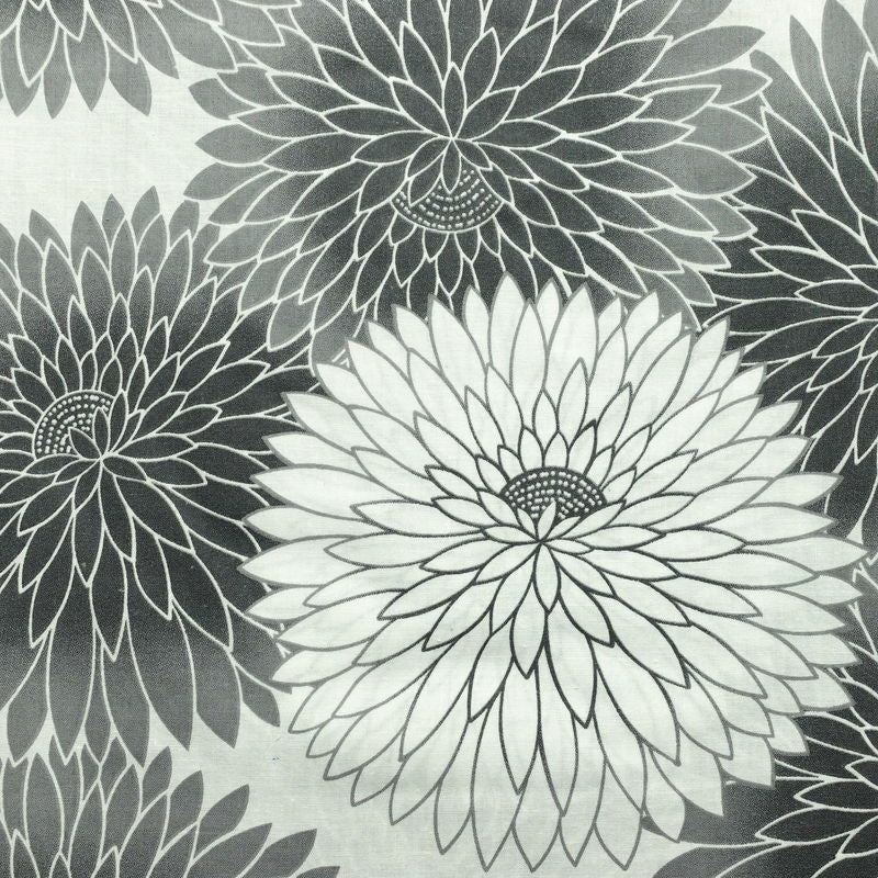 新品 浴衣 帯 2点セット 女性用 綿 平織 古典柄 浴衣 半幅帯 未使用品 菊 黒 グレー_画像4