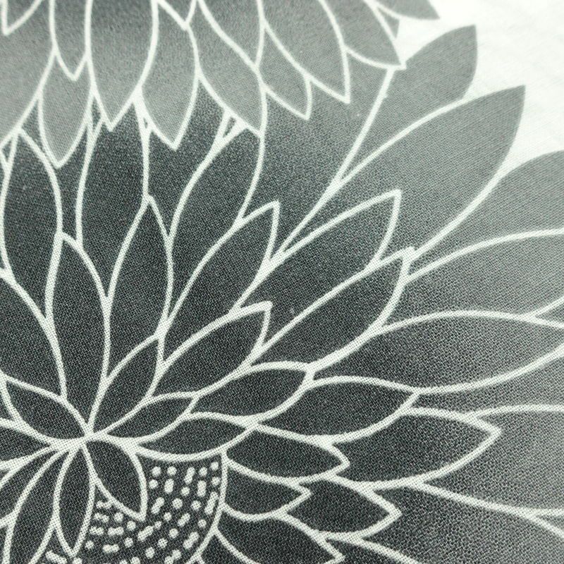 新品 浴衣 帯 2点セット 女性用 綿 平織 古典柄 浴衣 半幅帯 未使用品 菊 黒 グレー_画像7