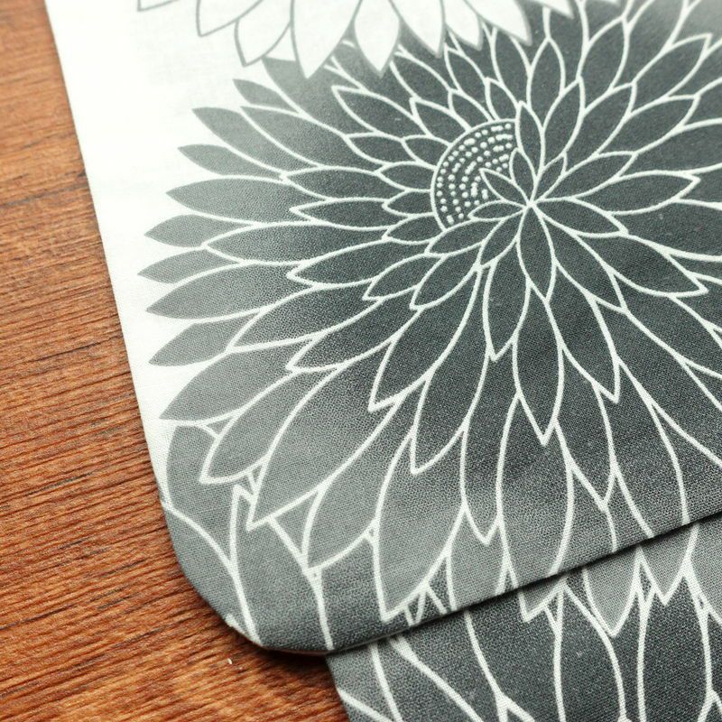 新品 浴衣 帯 2点セット 女性用 綿 平織 古典柄 浴衣 半幅帯 未使用品 菊 黒 グレー_画像9