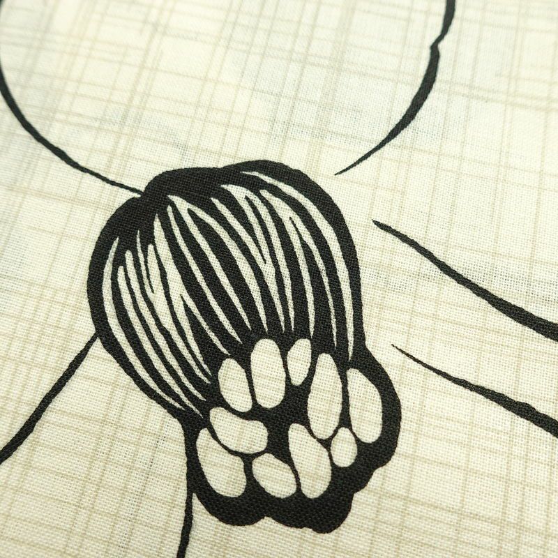 新品 浴衣 帯 2点セット 女性用 綿 平織 古典柄 浴衣 半幅帯 未使用品 椿 白黒 しっとり_画像7