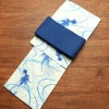 新品 浴衣 帯 2点セット 女性用 綿 平織 古典柄 浴衣 半幅帯 未使用品 金魚 青_画像1