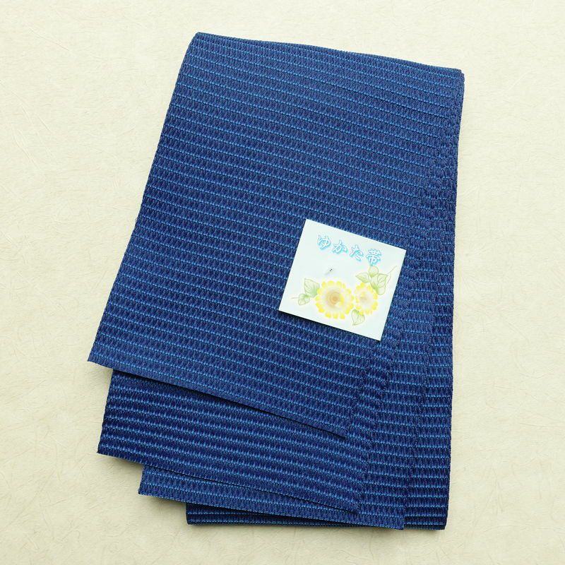 新品 浴衣 帯 2点セット 女性用 綿 平織 古典柄 浴衣 半幅帯 未使用品 金魚 青_画像16