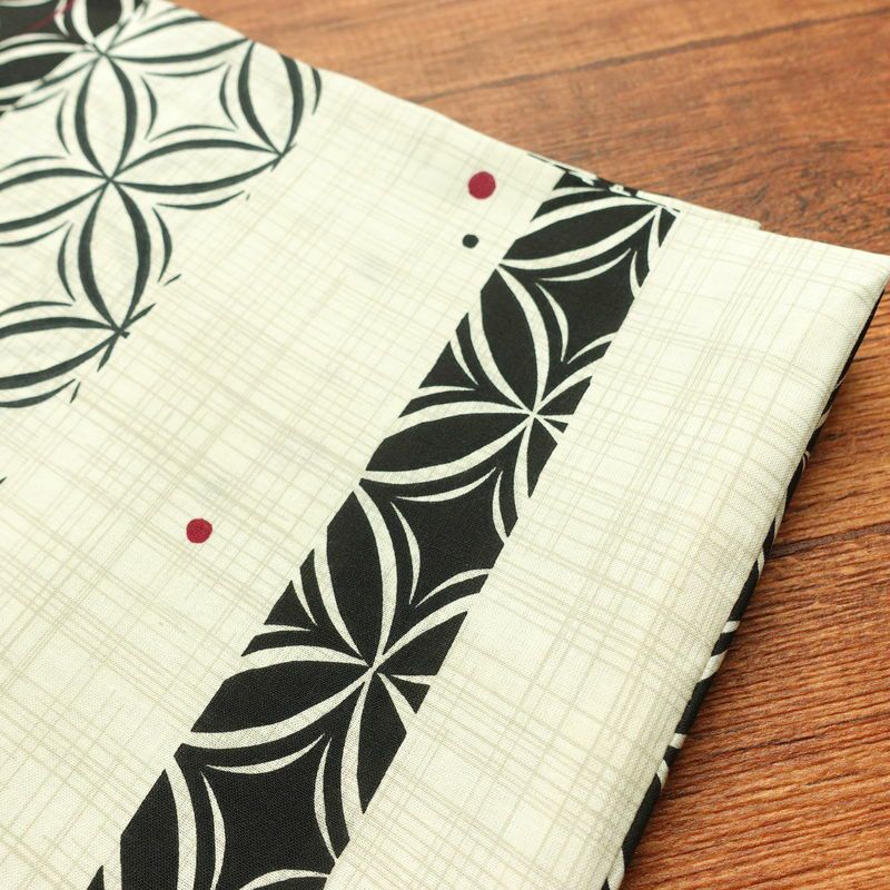 [訳あり]新品 浴衣 帯 2点セット 女性用 綿 平織 古典柄 浴衣 半幅帯 未使用品 七宝縞 黒_画像9