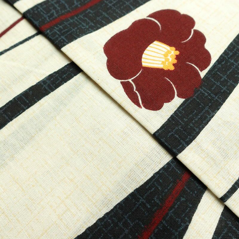 [訳あり]新品 浴衣 帯 2点セット 女性用 綿 平織 古典柄 浴衣 半幅帯 未使用品 乱縞 黒_画像12