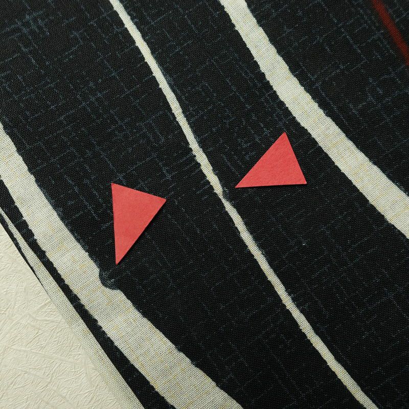 [訳あり]新品 浴衣 帯 2点セット 女性用 綿 平織 古典柄 浴衣 半幅帯 未使用品 乱縞 黒_画像15