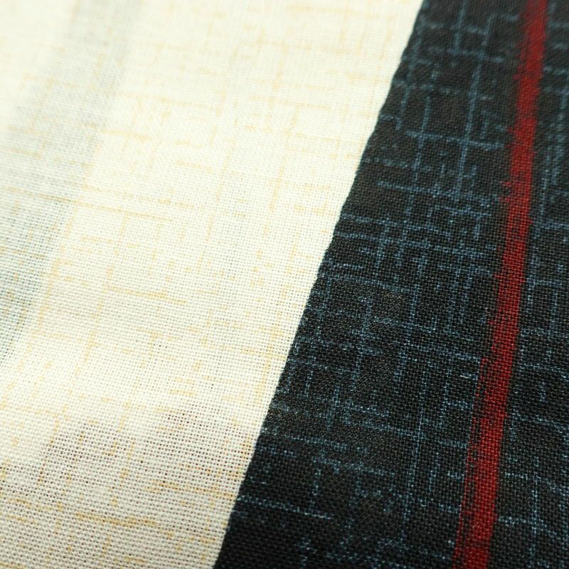 [訳あり]新品 浴衣 帯 2点セット 女性用 綿 平織 古典柄 浴衣 半幅帯 未使用品 乱縞 黒_画像6