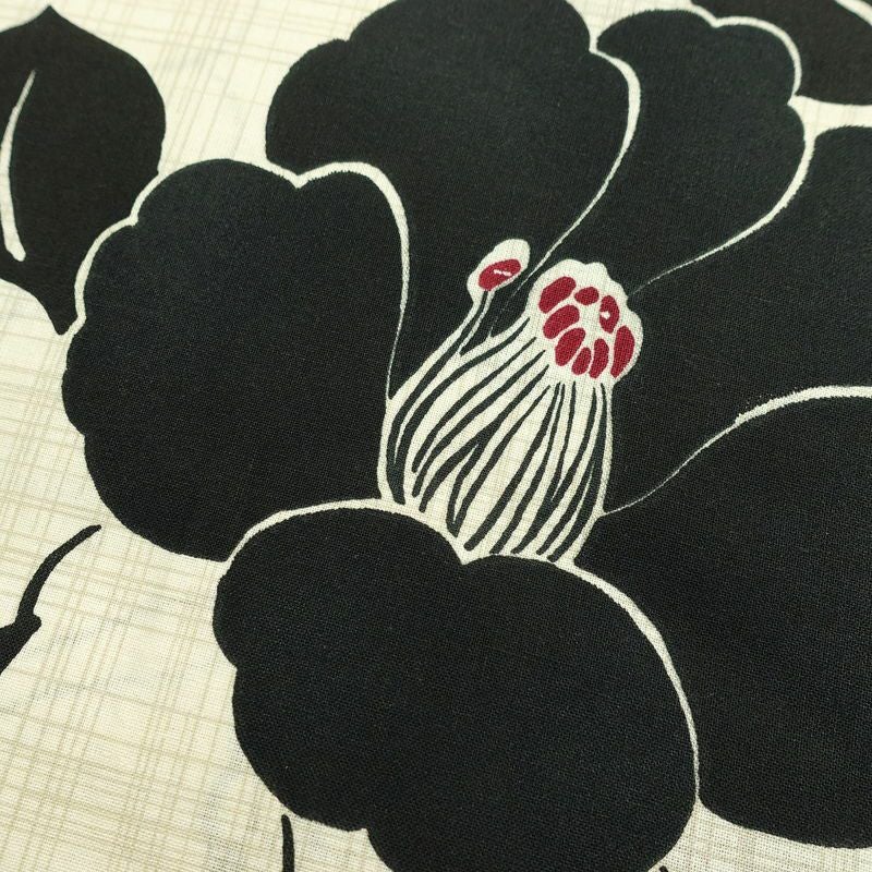 [訳あり]新品 浴衣 帯 2点セット 女性用 綿 平織 古典柄 浴衣 半幅帯 未使用品 花柄 黒 生成り_画像4