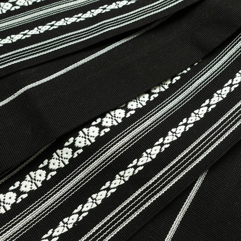 新品 綿角帯 献上柄 男帯 かくおび 手結び 袴下 浴衣 帯 メンズ 未使用品 黒_画像5