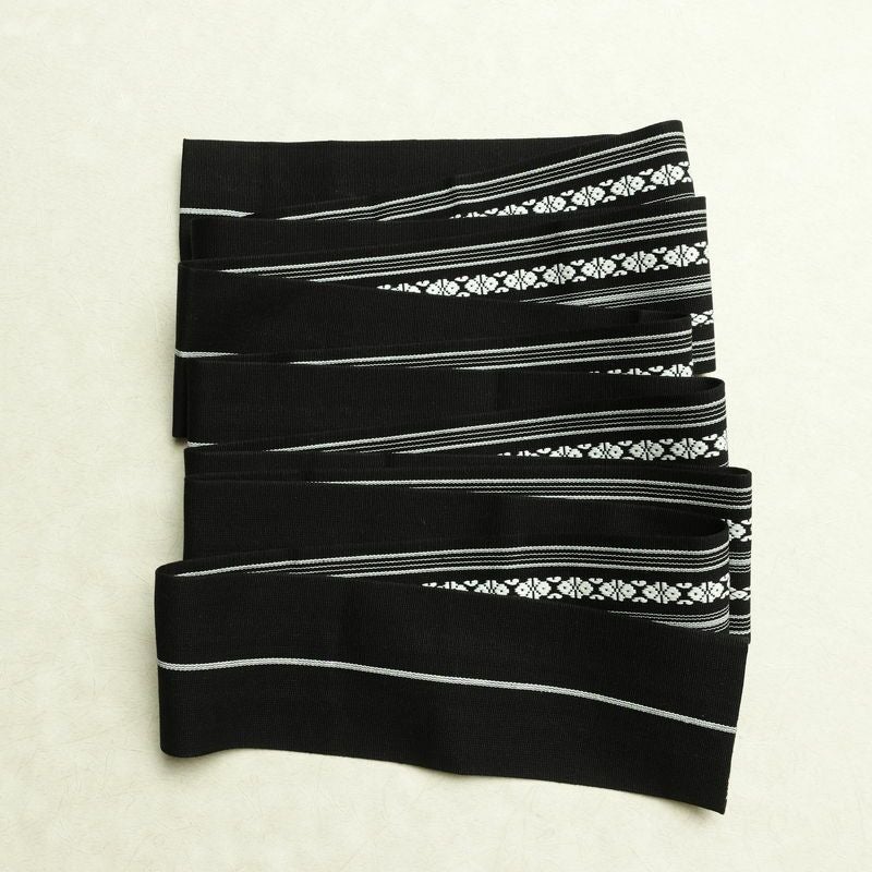 新品 綿角帯 献上柄 男帯 かくおび 手結び 袴下 浴衣 帯 メンズ 未使用品 黒_画像6