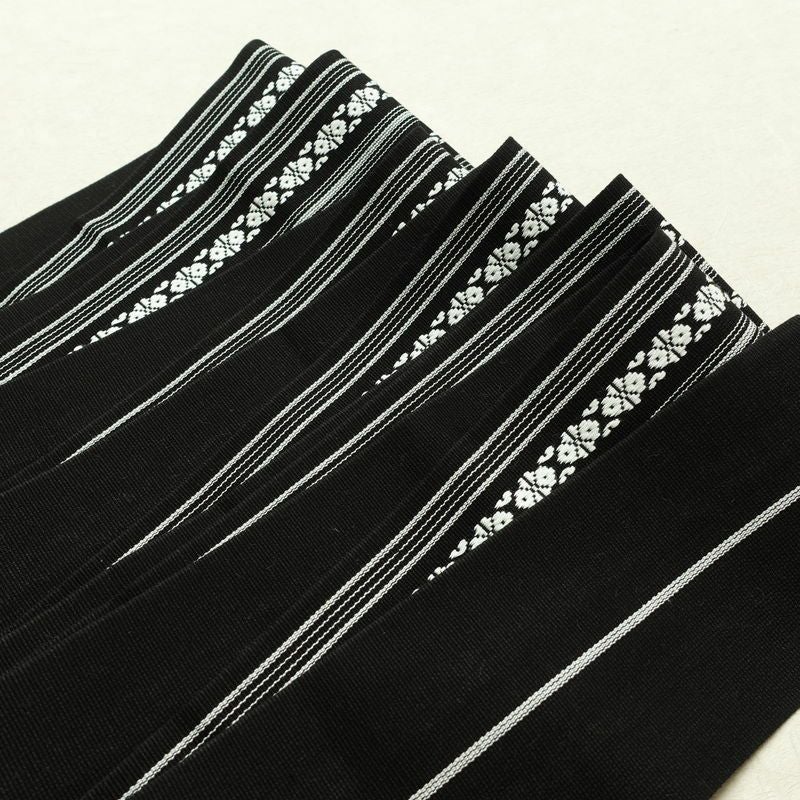 新品 綿角帯 献上柄 男帯 かくおび 手結び 袴下 浴衣 帯 メンズ 未使用品 黒_画像7