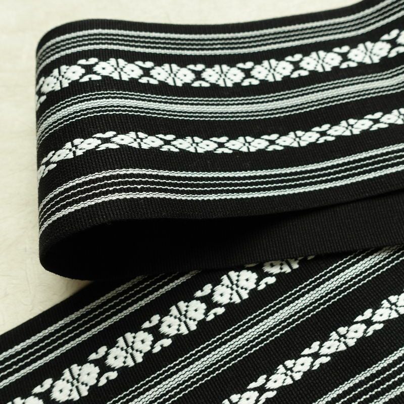 新品 綿角帯 献上柄 男帯 かくおび 手結び 袴下 浴衣 帯 メンズ 未使用品 黒_画像11