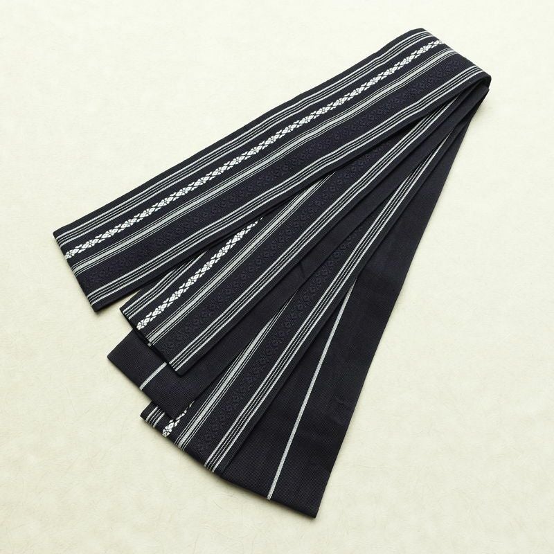 新品 綿角帯 献上柄 男帯 かくおび 手結び 袴下 浴衣 帯 メンズ 未使用品 紺_画像5