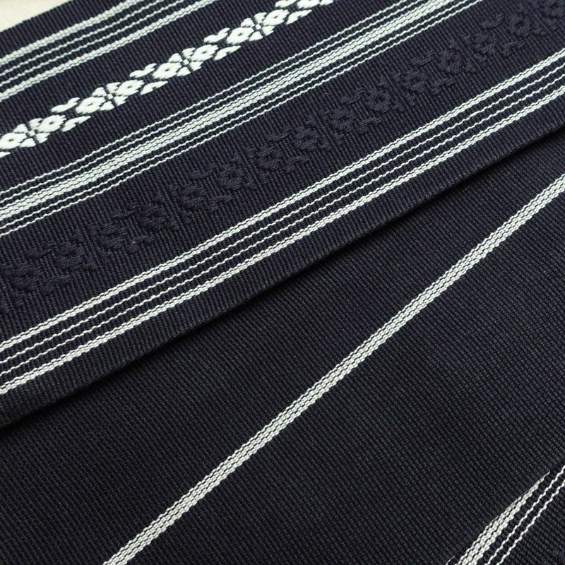 新品 綿角帯 献上柄 男帯 かくおび 手結び 袴下 浴衣 帯 メンズ 未使用品 紺_画像7