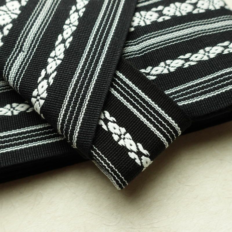 新品 男性用 帯 ワンタッチ角帯 献上柄 角帯 ワンタッチ 浴衣 袴下 かくおび 未使用品 黒_画像4