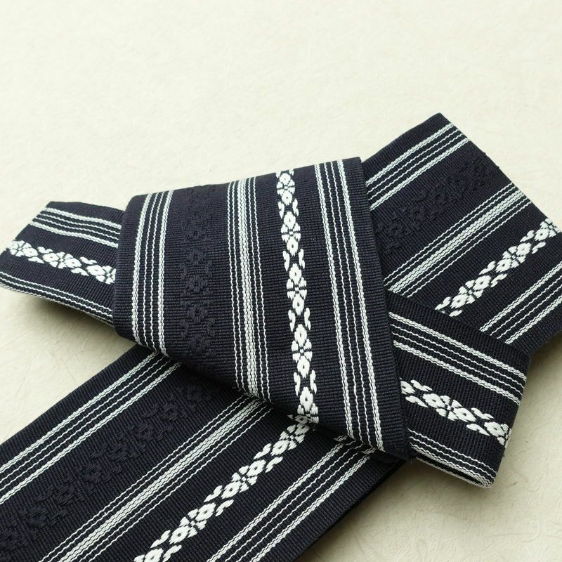 新品 男性用 帯 ワンタッチ角帯 献上柄 角帯 ワンタッチ 浴衣 袴下 かくおび 未使用品 紺_画像4