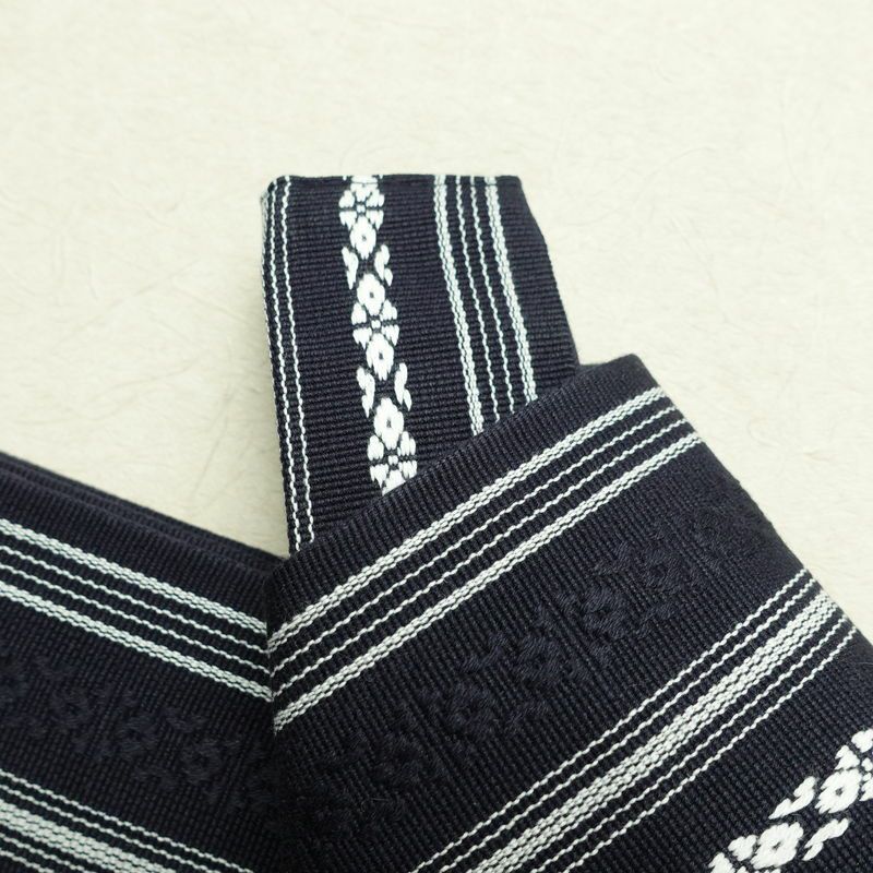 新品 男性用 帯 ワンタッチ角帯 献上柄 角帯 ワンタッチ 浴衣 袴下 かくおび 未使用品 紺_画像6