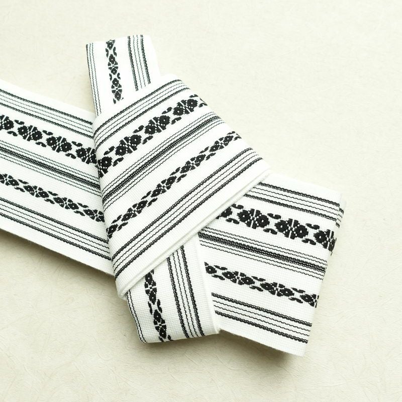 新品 男性用 帯 ワンタッチ角帯 献上柄 角帯 ワンタッチ 浴衣 袴下 かくおび 未使用品 白_画像2