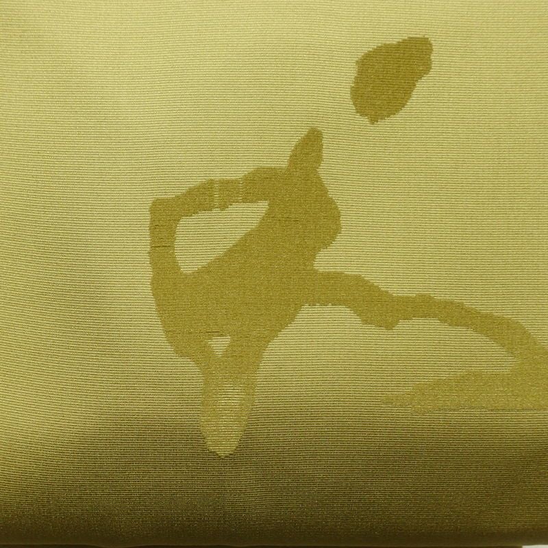 名古屋帯 太鼓柄 美品 正絹 その他の柄 名古屋仕立て なごや帯 リサイクル帯 帯 緑・うぐいす色_画像2