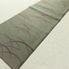 名古屋帯 全通柄 良品 正絹 木の葉・植物柄 名古屋仕立て なごや帯 リサイクル帯 露芝 帯 緑・うぐいす色_画像8