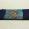 名古屋帯 太鼓柄 正絹 花柄 通し仕立て なごや帯 リサイクル帯 帯 引箔 青・紺_画像16