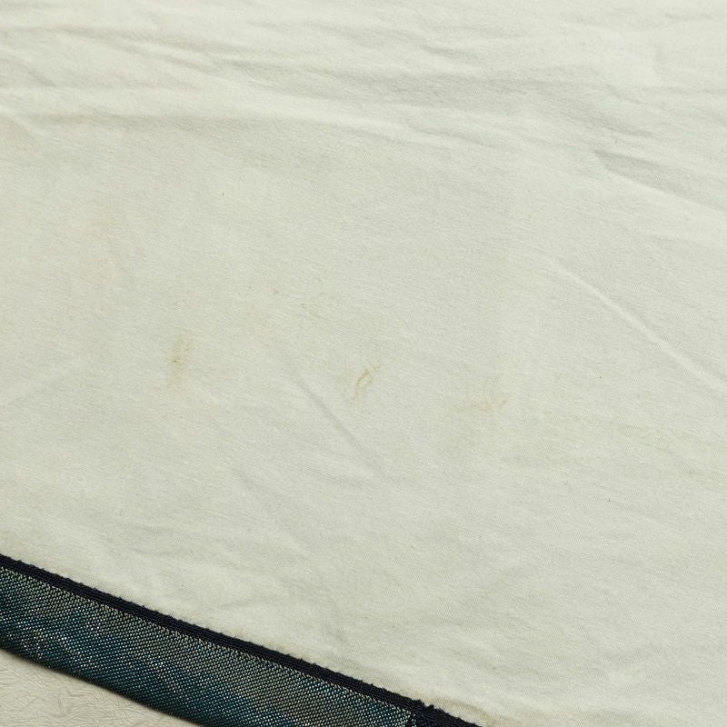 名古屋帯 太鼓柄 正絹 花柄 通し仕立て なごや帯 リサイクル帯 帯 引箔 青・紺_画像18