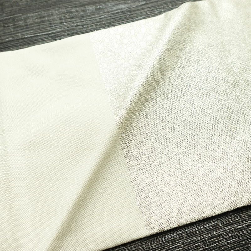 名古屋帯 太鼓柄 正絹 幾何学柄・抽象柄 名古屋仕立て なごや帯 リサイクル帯 銀駒刺繍 帯 刺繍 箔 金・銀_画像15