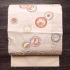 名古屋帯 太鼓柄 正絹 古典柄 名古屋仕立て なごや帯 リサイクル帯 帯 引箔 蝶 ピンク_画像1
