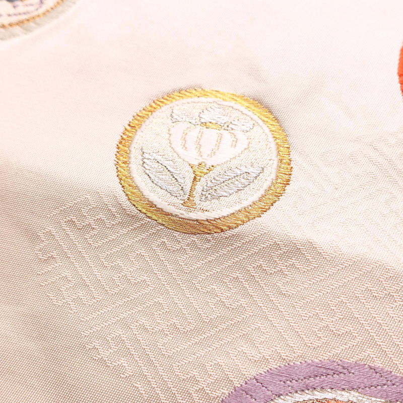 名古屋帯 太鼓柄 正絹 古典柄 名古屋仕立て なごや帯 リサイクル帯 帯 引箔 蝶 ピンク_画像7